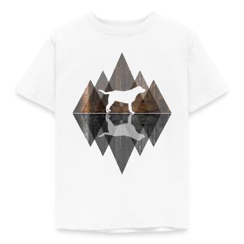 Labrador Abstrakt - Hundeliebhaber Dog Geometrie - Kinder T-Shirt - Weiß - Vorne - AI Model Kid Male (0cm)
