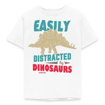 Facilement distrait par les dinosaures - T-shirt Enfant - blanc - Devant - AI Model Kid Male (0cm)