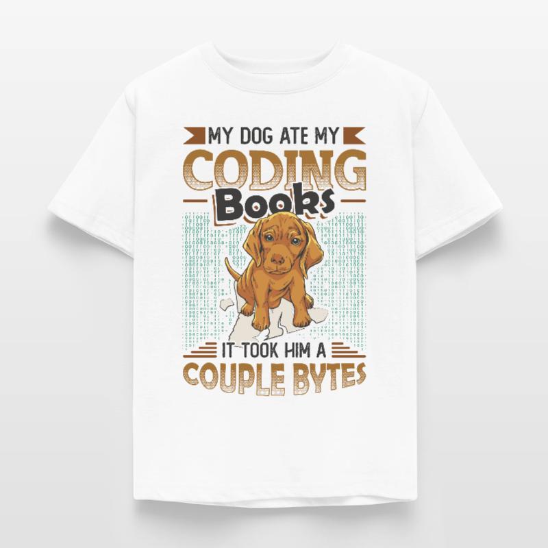 Hund Bytes Code Computer Witz Programmierung Kinder T-Shirt