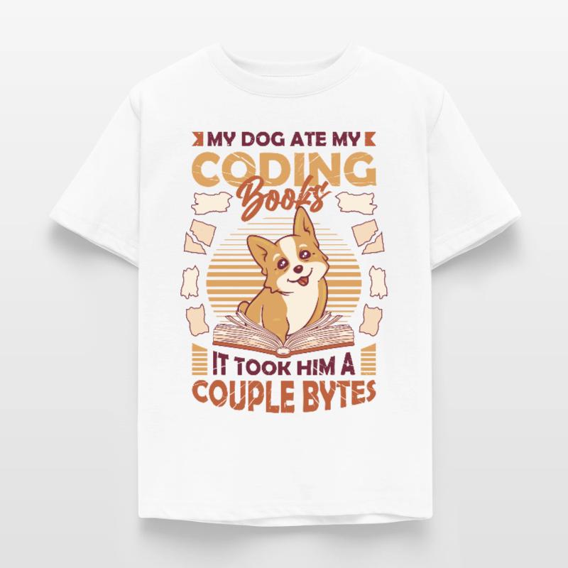 Hund Bytes Code Computer Witz Programmierung Kinder T-Shirt