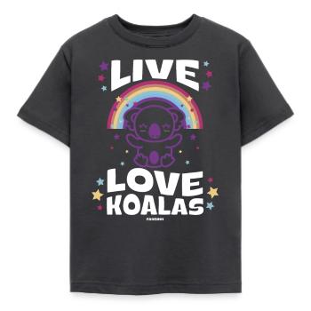 Baby Geschenkidee mit Regenbogen und Koala - Kinder T-Shirt - Dunkelgrau - Vorne - AI Model Kid Female (0cm)