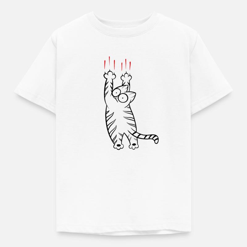 Kat, der laver dumme ting! - Børne-T-shirt - hvid