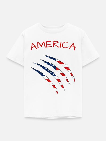 America - Kinder T-Shirt - Weiß