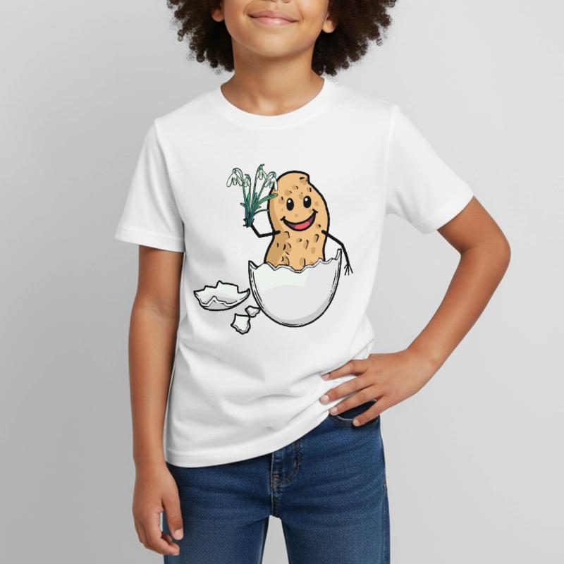 Easter Peanut Spring Easter Egg Flora Eggshell Kids' T-Shirt