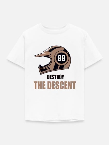 Motocrosshelm Destroy The Descent - Kinder T-Shirt - Weiß