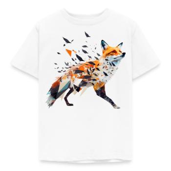 Fuchs Polygon Kunst Tier Geschenk Frau Wildtier - Kinder T-Shirt - Weiß - Vorne - AI Model Kid Male (0cm)
