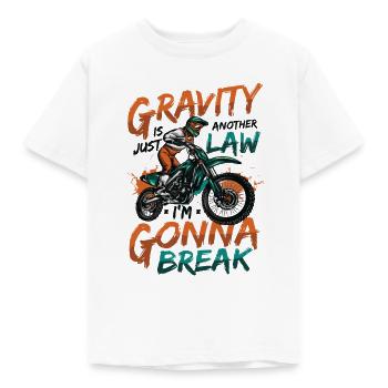 Schwerkraft, Ein Weiteres Gesetz - Kinder T-Shirt - Weiß - Vorne - AI Model Kid Male (0cm)