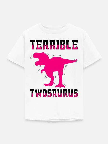Schrecklicher Twosaurus - Kinder T-Shirt - Weiß