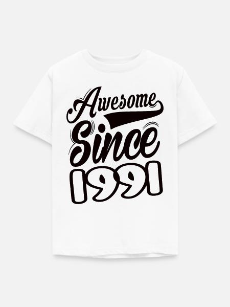 Awesome Since 1991 - Kinder T-Shirt - Weiß