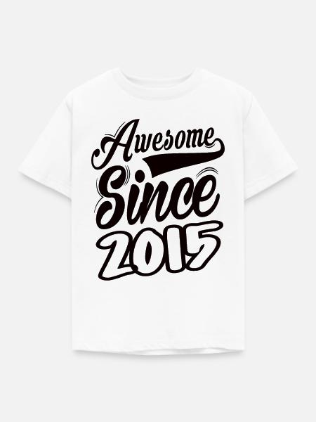 Awesome Since 2015 - Kinder T-Shirt - Weiß
