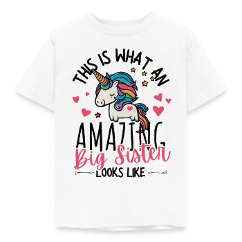 Annoncering af graviditet med en magisk enhjørning - Børne-T-shirt - hvid - Foran - AI Model Kid Male (0cm)