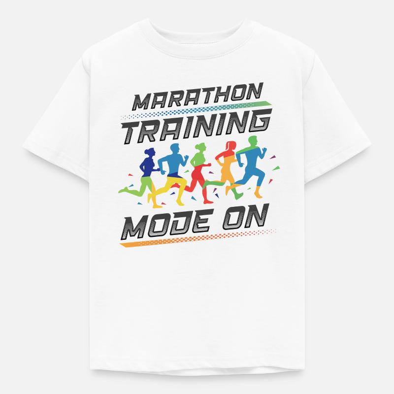 Marathon-Trainingsmodus, auf Marathon Runner - Kinder T-Shirt - Weiß