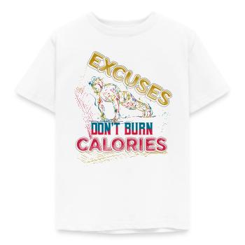 Excuses, Brûlure, Pas de calories, Personnel - T-shirt Enfant - blanc - Devant - AI Model Kid Male (0cm)
