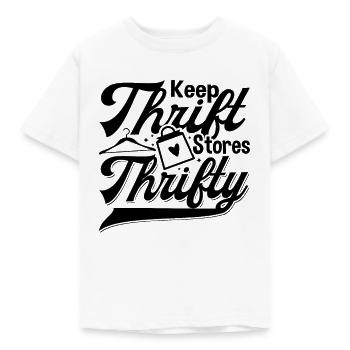 Keep Thrift Stores Thrifty Second Hand Thrifter - Kids' T-Shirt - white - Front - AI Model Kid Male (0cm)