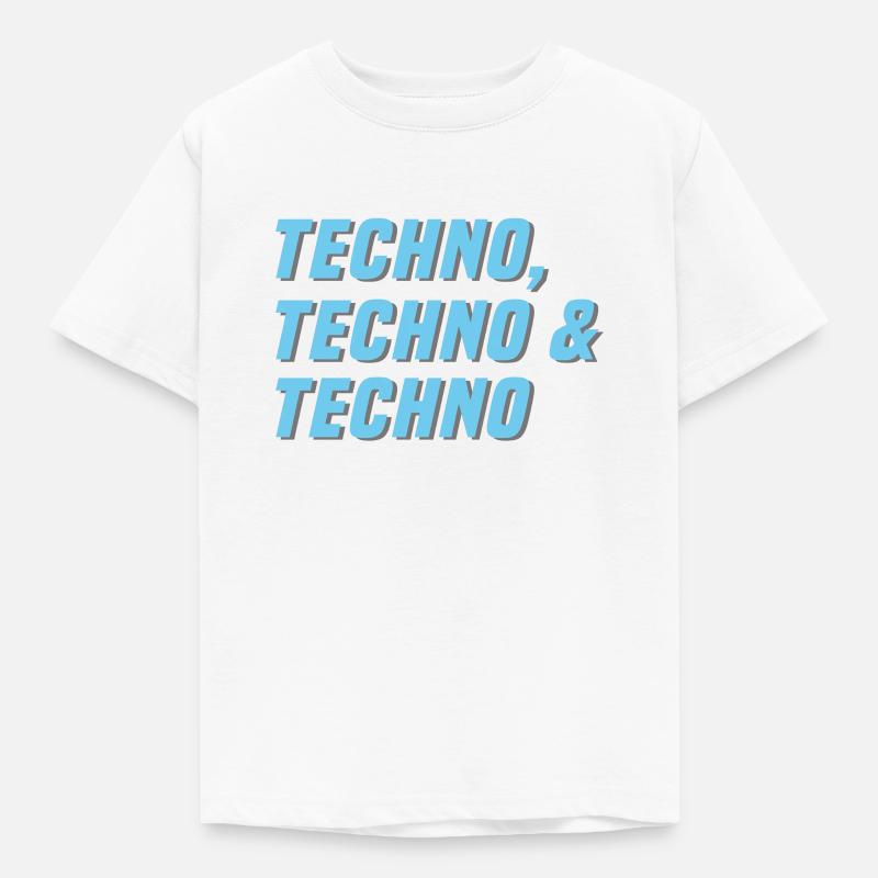 Techno Techno Techno - Kinder T-Shirt - Weiß