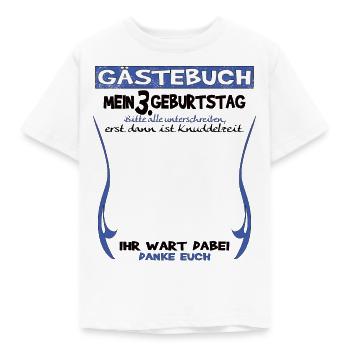 3. Geburtstag Junge & Mädchen Gästebuch - Kinder T-Shirt - Weiß - Vorne - AI Model Kid Male (0cm)