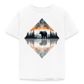 Ours abstrait dans les montagnes - T-shirt Enfant - blanc - Devant - AI Model Kid Male (0cm)