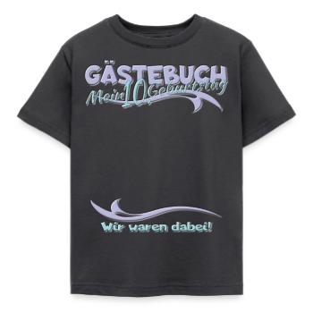 10. Geburtstag Junge & Mädchen Gästebuch - Kinder T-Shirt - Dunkelgrau - Vorne - AI Model Kid Female (0cm)