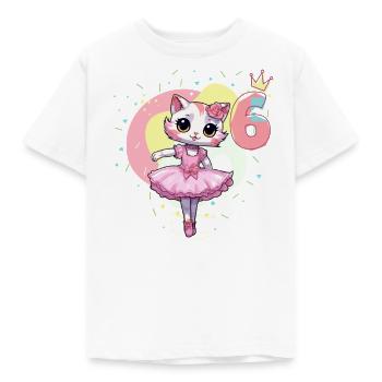 Mädchen Ballett-Ballerina Katzen 6 Jahre alt 6. - Kinder T-Shirt - Weiß - Vorne - AI Model Kid Male (0cm)