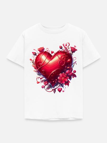Herz der Liebe - Kinder T-Shirt - Weiß