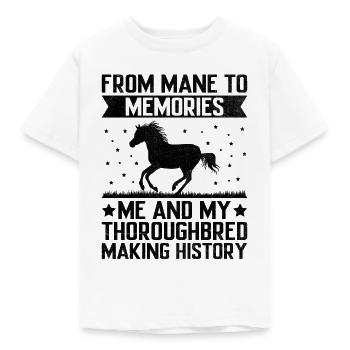 Courses de chevaux pur-sang Équitation Chevaux équestres - T-shirt Enfant - blanc - Devant - AI Model Kid Male (0cm)