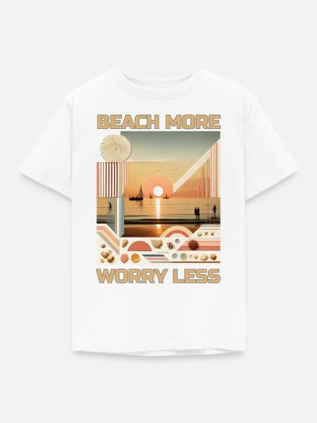 Strand genießen weniger sorgen - Kinder T-Shirt - Weiß