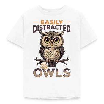 Drôle de hibou oiseau nocturne animal facilement distrait - T-shirt Enfant - blanc - Devant - AI Model Kid Male (0cm)