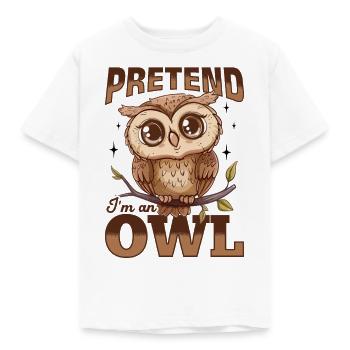 Drôle de hibou Oiseau nocturne Animal prétendre que je suis un hibou - T-shirt Enfant - blanc - Devant - AI Model Kid Male (0cm)