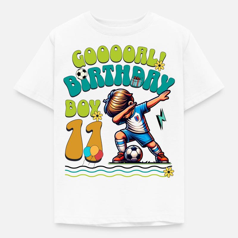 11° compleanno Calcio - Maglietta per bambini - bianco