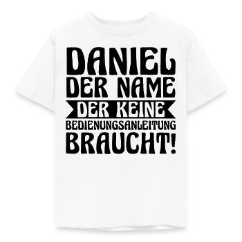 First name Daniel - Kids' T-Shirt - white - Front - AI Model Kid Male (0cm)