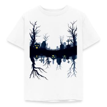 Horror Friedhof Halloween Unisex Kinder T-Shirt - Kinder T-Shirt - Weiß - Vorne - AI Model Kid Male (0cm)