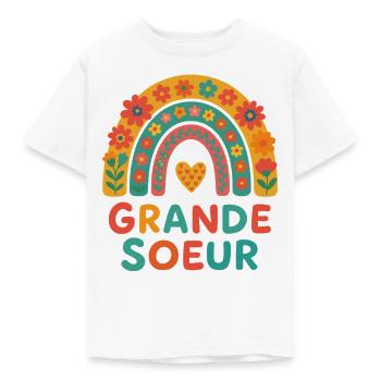 Grande Sœur Future Grande Soeur Annonce Grossesse - T-shirt Enfant - blanc - Devant - AI Model Kid Male (0cm)