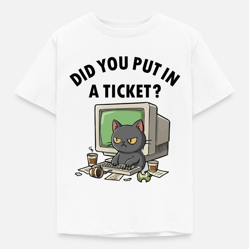 Helpdesk Cat demande, vous avez créé un ticket - T-shirt Enfant - blanc