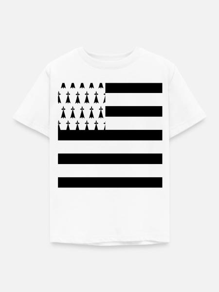 Maske Flagge Breton - Kinder T-Shirt - Weiß