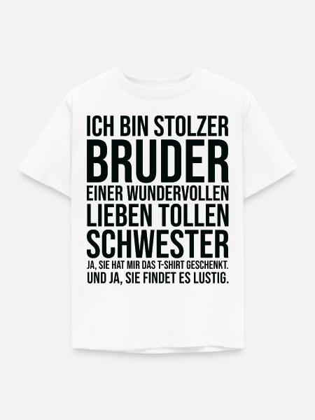 Bruder Schwester Geburtstag Geschwister lustig - Kinder T-Shirt - Weiß