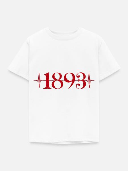 1893 Herzschlag Stuttgart Fußball - Kinder T-Shirt - Weiß