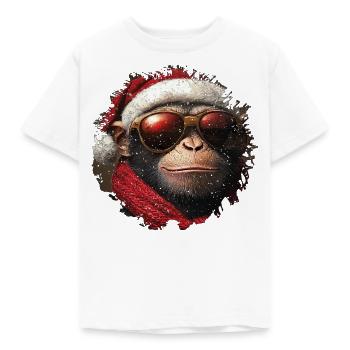 Singe Père Noël - T-shirt Enfant - blanc - Devant - AI Model Kid Male (0cm)