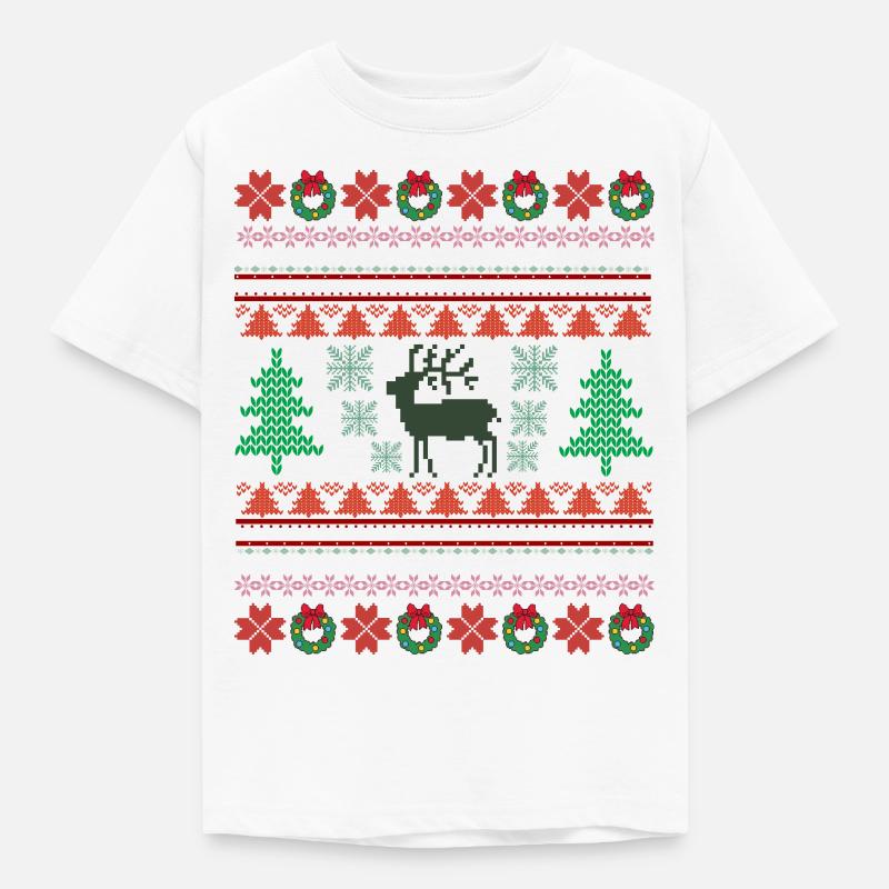 Retro Christmas Pattern 2 - Kids' T-Shirt - white
