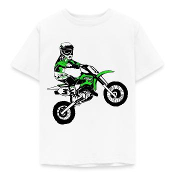 Kinder Motocross - KIDS MX - Kinder T-Shirt - Weiß - Vorne - AI Model Kid Male (0cm)