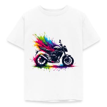roadster motorcycle biker passion - Kids' T-Shirt - white - Front - AI Model Kid Male (0cm)