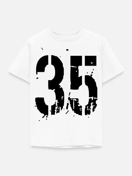 35 Nummer 35 - Kinder T-Shirt - Weiß