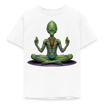 Alien Yogi - Kids' T-Shirt - white - Front - AI Model Kid Male (0cm)