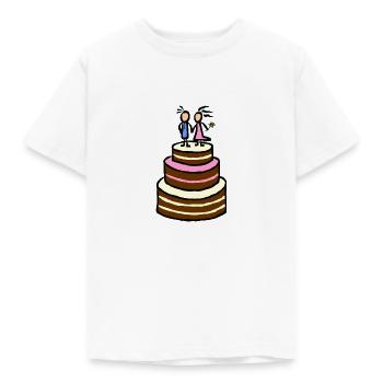 Torte mit Paar - Hochzeitstorte Geburtstagstorte - Kinder T-Shirt - Weiß - Vorne - AI Model Kid Male (0cm)