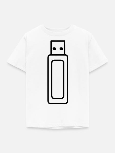 USB-Stick - Kinder T-Shirt - Weiß