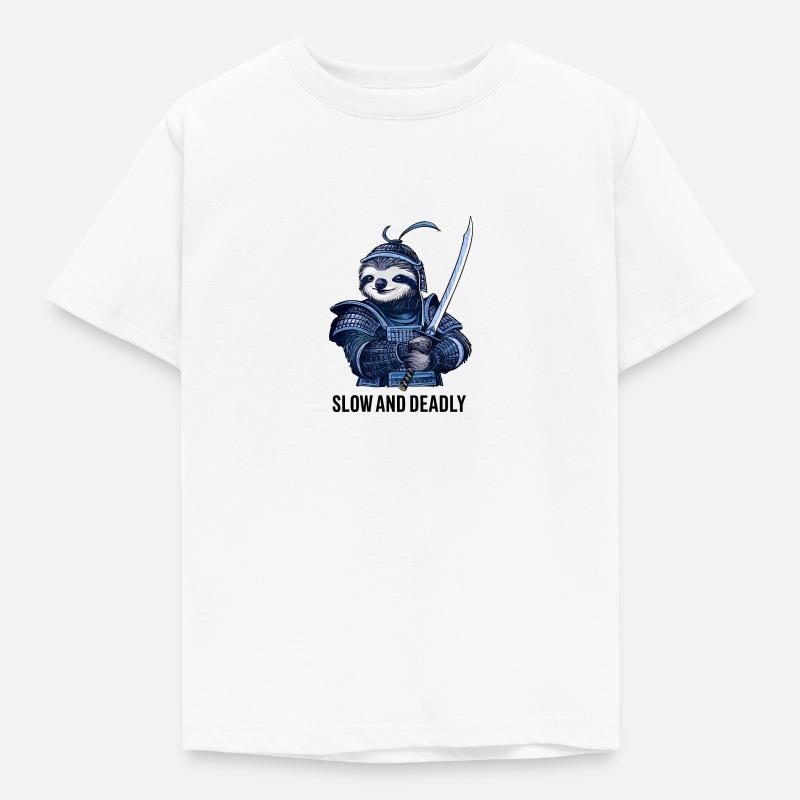 Samurai Sloth - Kids' T-Shirt - white
