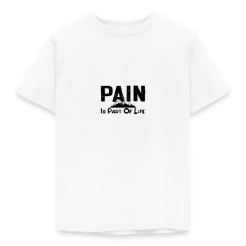 Schmerz ist Teil des Lebens Bergsteiger - Kinder T-Shirt - Weiß - Vorne - AI Model Kid Male (0cm)