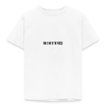 Schmerz ist Teil des Prozesses - Kinder T-Shirt - Weiß - Vorne - AI Model Kid Male (0cm)