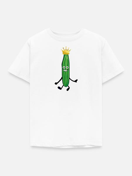 gurken,prinz,gurken,gurke,salatgurke,krone - Kinder T-Shirt - Weiß