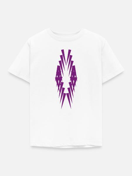 Geometrische Violettspitzen Silhouette - Kinder T-Shirt - Weiß
