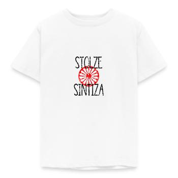 Stolze Sintiza - Kinder T-Shirt - Weiß - Vorne - AI Model Kid Male (0cm)